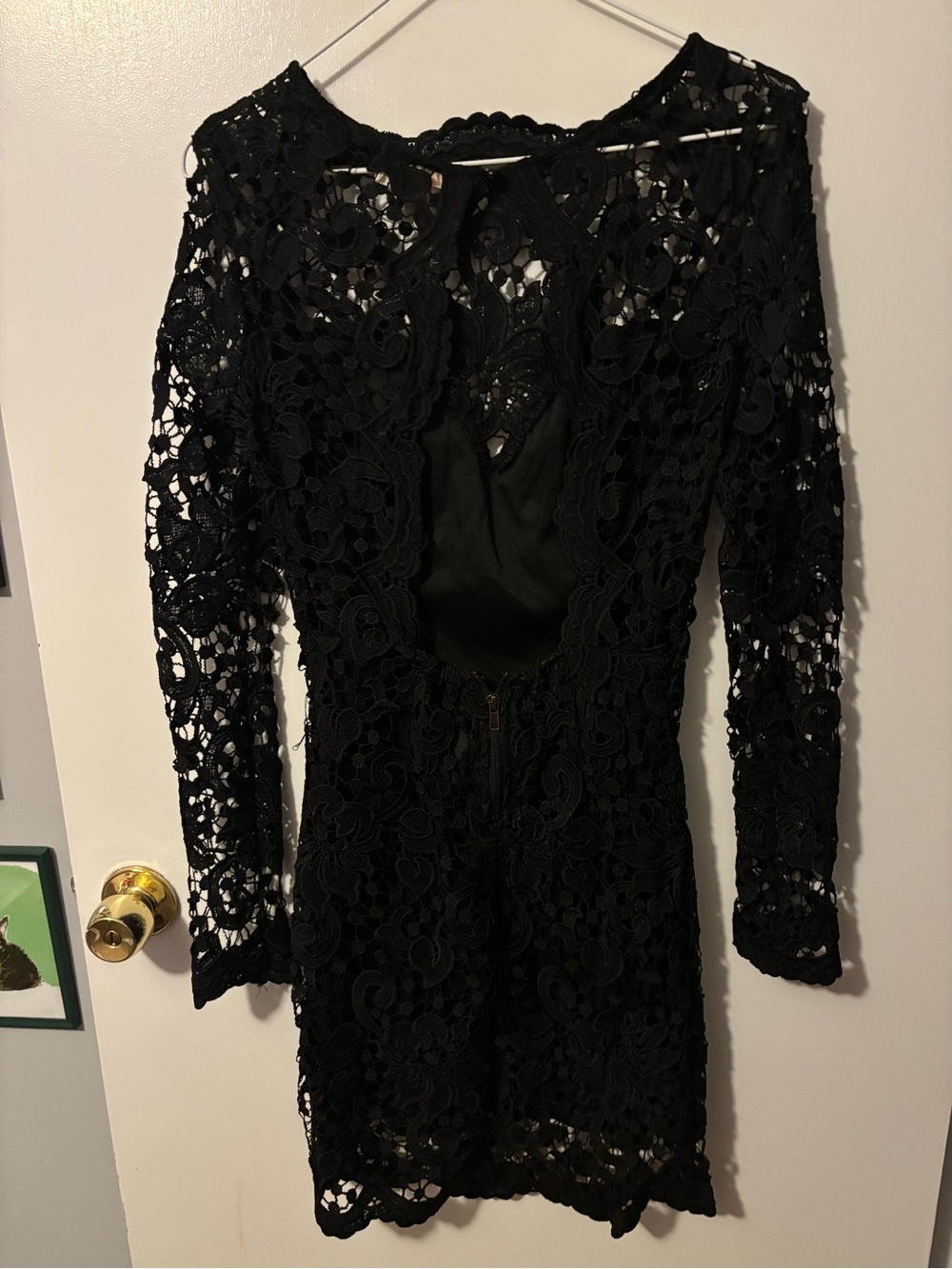 Whimsigoth Feminine Flirty L'ATISTE Black Floral Lace Sheath Dress Small - Picture 4 of 5